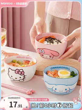 Kawaii Sanrio Hello Kitty Bento Box Cinnamoroll My Melody Studnet Large  Capacity Drainable Stainless Steel Instant Noodle Bowl