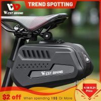 2023◎๑ WEST BIKING Waterproof Bicycle Saddle Bag Hard Shell MTB Road Bike Under Seat Tool Bag Quick Release Saddlebags Bike Accessories