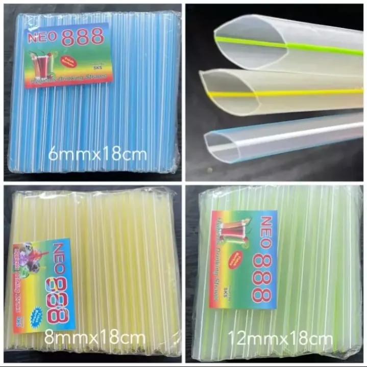 Sedotan Bubble Warna Warni 6mm 8mm 12mm Panjang 18cm Sedotan Pop Ice