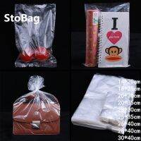 StoBag ผ้าคลุมพัดลมดูดฝุ่นใส PE 100ชิ้นถุงบรรจุตุ๊กตาหนานุ่มกล่องพลาสติกกันความชื้นน้ำกระเป๋าทรงแปน FCZ3824ตู้เสื้อผ้าออร์กาไน