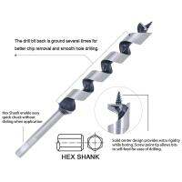 5Pcs Wood Drill Bit 9inch Length Screw Point Hex-Shank Drill Deep Hole in Woodworking Cutter