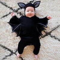 、‘】【= Baby Bat Clothes Photography Props Cotton Jumpsuit Halloween Children Cute Animal Costume Hat Auxiliary Modeling Accessories