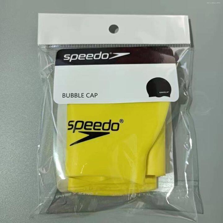 ช้อป-speedo-หมวกว่ายน้ำซิลิโคนแฟชั่นของผู้ชายกันน้ำได้-ไร้ที่ศีรษะสำหรับผู้หญิงหมวกว่ายน้ำสำหรับผู้ใหญ่