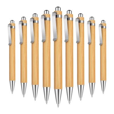 15 Pieces Bamboo Retractable Ballpoint Pen Black Ink 1 mm Office Products Pens Bamboo Ballpoint Pen Wood Ballpoint Pens