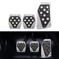 Hans1 3Pcs Racing Manual Non-Slip Foot Pedals Cover Styling Aluminum Brake Accelerator Clutch Car Interior Accessory