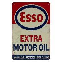 Esso Extra Oil ป้ายโลหะ Vintage Bar &amp; Pub Home Embellishment โปสเตอร์ป้ายดีบุก