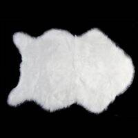 [Popular Accessory]4สีหนังแกะ Faux นุ่ม HairySeat Pad PlainFurFluffy พรมพื้นที่ล้างทำความสะอาดได้เสื่อตกแต่งห้องนอน