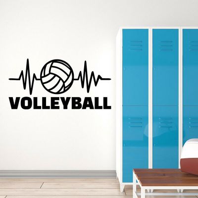 Love Volleyball Game Sport Ball Signboard Pulsation Stickers Vinyl Wall Decal Stadium Decor Teen Bedroom Removable Mural 3457
