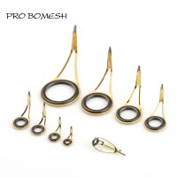 Pro Bomesh 18.1g 9pcs/Kit Gold Spinning Fishing Rod Guide Set Kit Stainless Steel Guide DIY Fishing Guide Rod Accessory