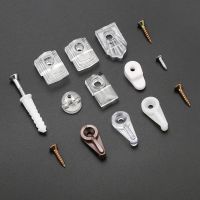 20Pcs Plastic Glass Retainer Clips Mirror Holder Clips Clamps For Cabinet Door Glass Panel Clips Bathroom Mirror Fixed Fitting