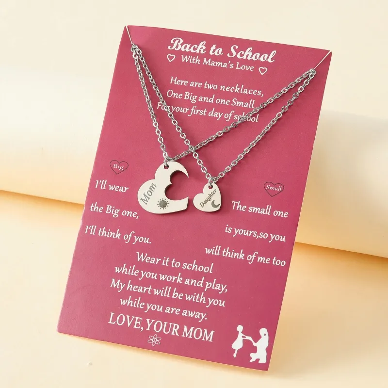 Mother Daughter Heart Necklace [Personalized] | FARUZO