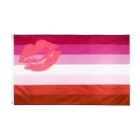 ZXZ 90x150cm LGBT Rainbow homo Lipstick Kiss lip Lesbian Pride Flag banner for decoration