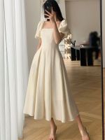 【HOT】▲ New Fashion Neck Puff Sleeve French Korean 2023 Dresses