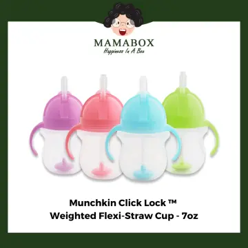 Munchkin Click Lock Weighted Straw Flexi Cup - 7 Oz(Colors May Vary) 