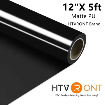 HTVRONT 12 x 5 FT Matte Black Permanent Vinyl, Adhesive Vinyl