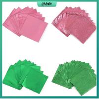 QIANW 100 pcs DIY สี อุปกรณ์จัดงานแต่งงาน ชุบทอง เบเกอรี่ การตกแต่ง กระดาษบรรจุภัณฑ์ กระดาษห่อ อลูมิเนียมฟอยล์ ลูกอมช็อกโกแลต