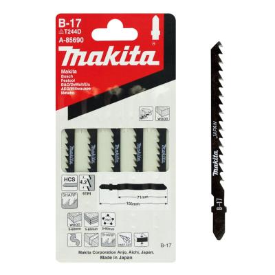 ใบเลื่อยจิ๊กซอว์ Makita B-17 ใบเลื่อยจิ๊กซอว์ท้ายแหลม ขนาด 71มม. สำหรับงานไม้ ความหนา  5-60มม.  1 แพ็คเกจบรรจุ 5ใบ