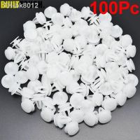 ┇  100Pcs White Auto Bumper Fastener Rivet Retainer Push Engine Cover Fender Car Door Trim Panel Plastic Clip Fasteners 8.3mm Hole