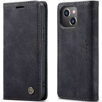 iPhone 14 Plus Case, WindCase Retro PU Leather TPU Inner Wallet Case [Card Slots] [Magnetic Closure] Flip Stand Case Cover for iPhone 14 Plus