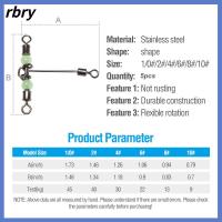 Rbury 5ชิ้นร่องตัวแบ่งเส้นไขว้ลูกปืนรอกหมุนตรีศูลพร้อมขั้วต่อ3ทางสวิงตกปลารูปตัวทีไข่มุก