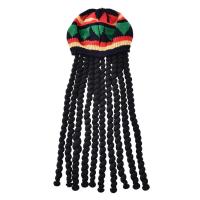 Mens Rasta Hat with Dreadlock Rasta Wig Rasta Hat Black Dreadlock Wig Costume Accessories Hat Accessories Rasta Wig for Cosplay Halloween economical