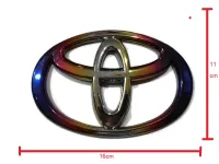 แผ่นป้ายสติ๊กเกอร์ติดรถยนต์โลโก้ Toyota 16 x 11 สีไทเทเงิน มีกาวด้านหลังสามารถติดตั้งได้ทันที  ** **ส่งเร้วทันใจ**