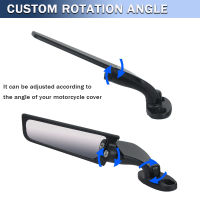 ดัดแปลงรถจักรยานยนต์2ชิ้นกระจกมองหลังลมปีกปรับหมุนกระจกมองข้างสำหรับคาวาซากินินจา250 300 400 650 H2 H4