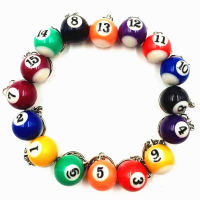 16pcs Multicolor Mini Billiards Keychain 25mm Resin Billiard Ball Keyring For Women Men Boyfriends Cute Bag Keyring Gift