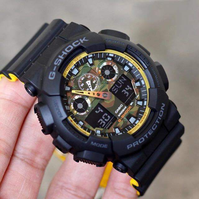 100% Ori Japan Made G.SHOCK GA100 Black Yellow GA-100BY-1ADR