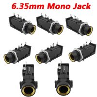 10Pcs/Lot 6.35mm Audio Jack Speaker Connector 1/4 Inch 6.35 Mono Female Socket PCB Panel Mount Microphone Chassis Audio Adapter