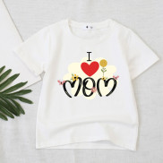 áo thun Bé trai, gái loại 1 chất cotton Thoáng Mát 6-45kg I LOVE MOM