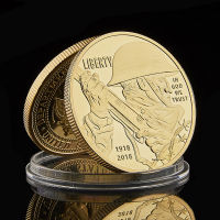 1918-2018 WWI Centennial ที่ระลึกทองคำชุบ Liberty USA Challenge เหรียญสะสม-iodz29 shop