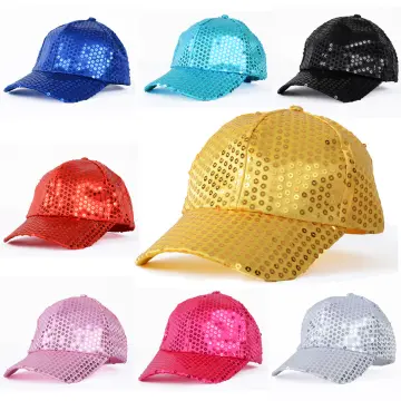 70s 90s Sequin Baseball Cap GlitterCap Dancer Hats Adults Kids Hat Club  Party 70s 80s 90s