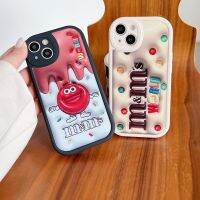 เคสป้องกันเลนส์นิ่มสำหรับ IPhone 11 12 13 14 Pro Max ปลอกไอศกรีม M Beans ฝาหลัง6 7 8 Plus XR XS Max เคสโทรศัพท์กันกระแทก