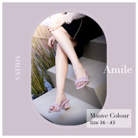 (  In stock ) รองเท้าผู้หญิง รองเท้าส้นสูง รองเท้าเเฟชั่นผู้หญิง  Size 36-43 รุ่น Amile