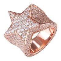 【มีสินค้าพร้อมส่งแหวนไรน์สโตน Zircon Star หมั้นแหวนผู้ชายผู้หญิงงานแต่งงานเครื่องประดับ