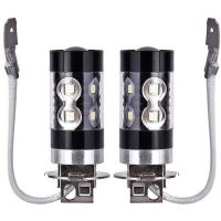 2PCS H3 6000K Xenon White 100W High Power Automotive LED Fog Lights White SMD Car LED Bulb Fog Driving Light Lamp Bulbs  LEDs  HIDs