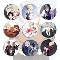 58MM Yuri!!! On Ice Lapel Pin Button Yurio Victor Sweet Cartoon Pattern Cosplay Badges Fashion Bag Clothes Backpack Decorative