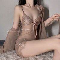 perspective private net yarn lace bedding sexy pajamas passion couples flirting nightgown condole belt