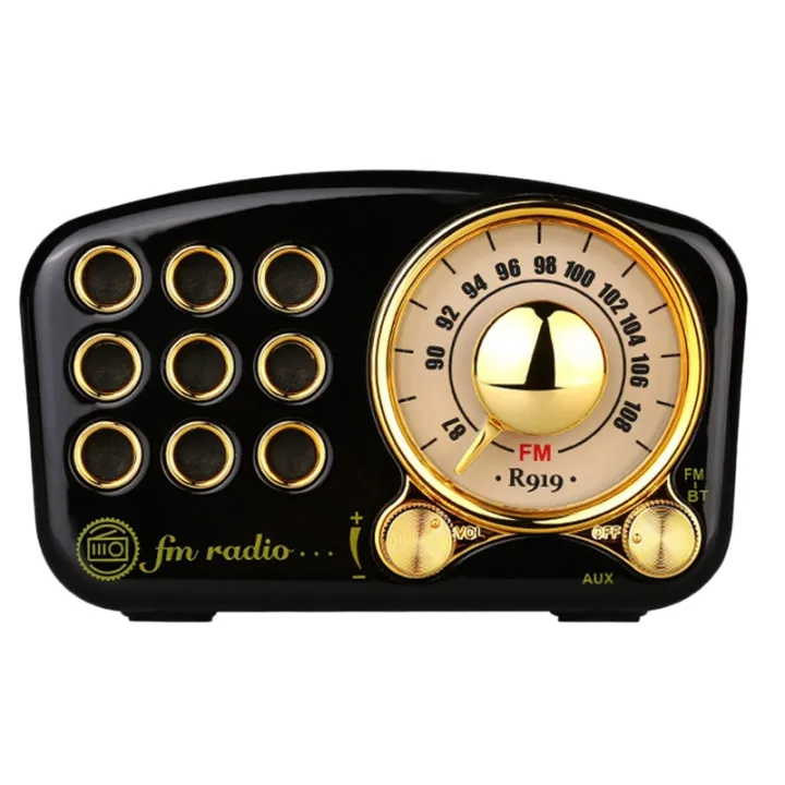 R919 Retro Radio Bluetooth Speaker, FM Radio with Old Fashioned Classic