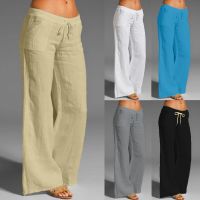 กางเกงเอวยางยืดขายาวสำหรับผู้หญิงกางเกงลำลองกางเกงลำลองสตรีขนาดพิเศษ