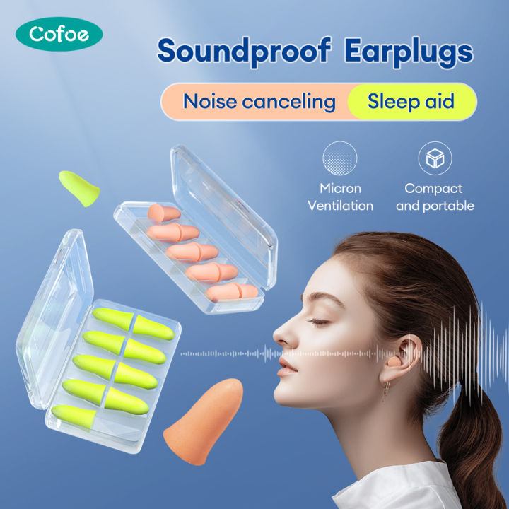 cofoe-โฟมลดเสียงรบกวนที่อุดหูเสียงนอนหลับที่อุดหูสำหรับการเรียนรู้ในการทำงานเครื่องมือกันเสียงรบกวนการนอน