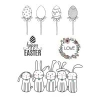 Happy Easter Bunny Silicone Clear Seal Stamp DIY Scrapbooking Embossing Photo Album Decor Paper Card