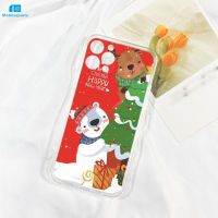 เคส iPhone 12ซีรีส์,ต้นคริสต์มาสน่ารักเคสโทรศัพท์มือถือ TPU มูสหมีนุ่มเคสโทรศัพท์เคสโทรศัพท์ปิดขอบสำหรับ iPhone 12