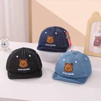 [พร้อมส่ง] หมวกเด็ก 4เดือน - 3ปี รอบหัว:47-49 cm. หมวกแก๊ปผ้ายีนส์ ปักลายการ์ตูนหมี? หมวกแก๊ปเด็ก (Cap) หมวกแฟชั่นเด็ก