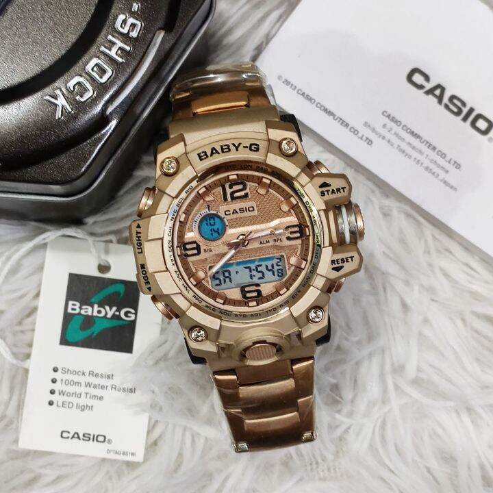 Dual Time BabyG DW1523 Full Metal Stainless Steel Actual Pic. Japan