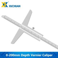 0-150/200Mm Depth Caliper Gauge 0.02Mm Accuracy Vernier Caliper Stainless Steel Micrometer Metric Gauge Measuring Tools