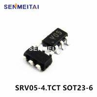 SRV05 SOT23-6 SRV05-4.TCT SRV05-4 100ชิ้น SMD ตัวเก็บประจุต่ำไดโอดโทรทัศน์ ESD