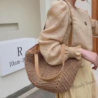 【Ready Stock】 ✓▬™ C23 Korean chic style woven womens bag summer all-match fashion shoulder bag large-capacity tote bag