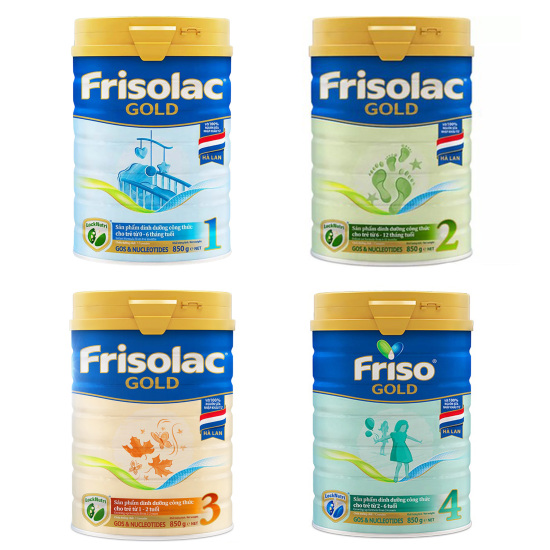 Combo 2 hộp sữa bột friesland campina frisolac gold 1 2 3 - friso gold 4 - ảnh sản phẩm 1